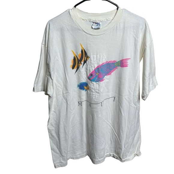 VTG Maui Marine Life Made In USA T Shirt XL - Picture 1 of 3